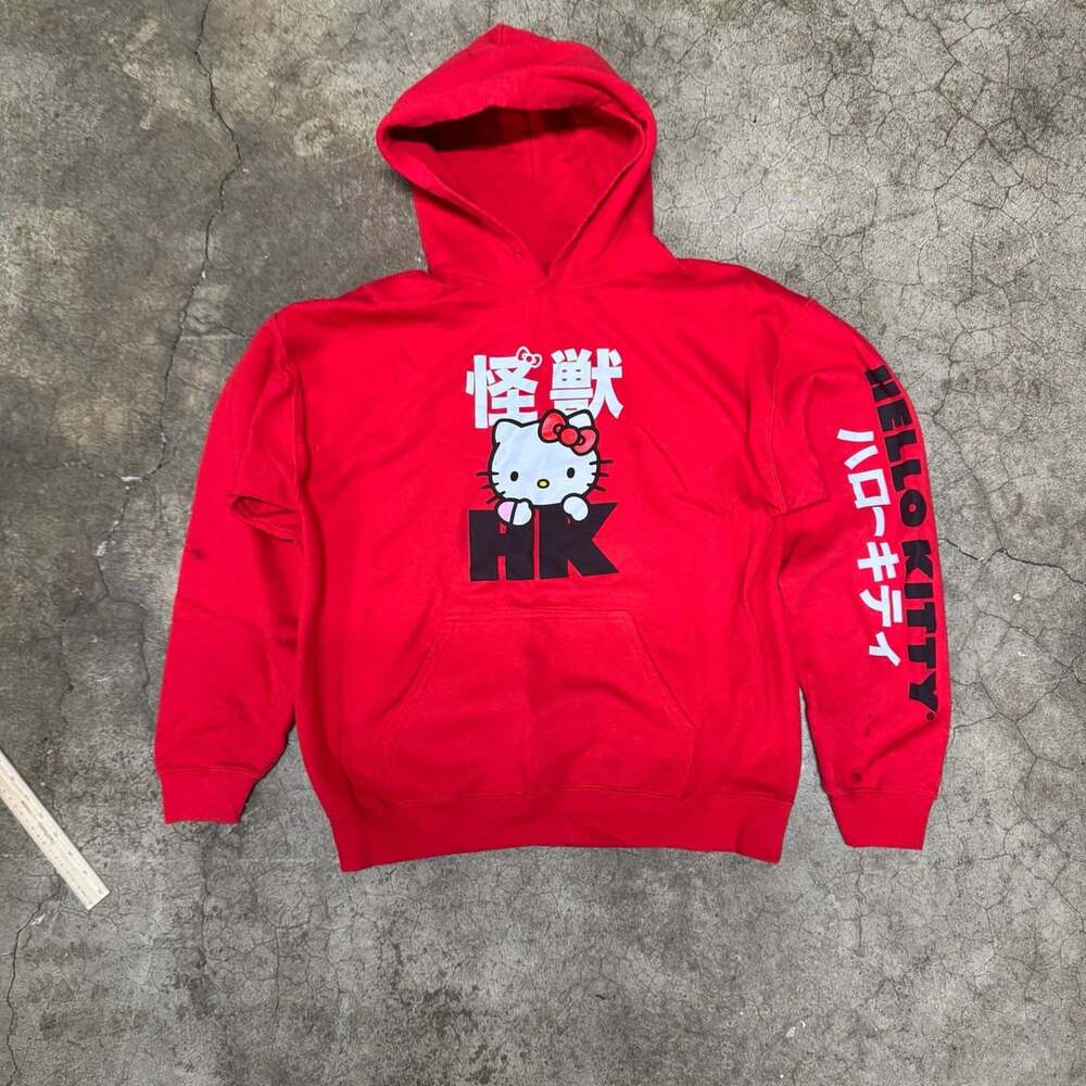Sanrio Hello Kitty Red Hoodie Monster HK Graphic Sweatshirt